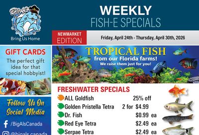Big Al's (Newmarket) Weekly Specials April 24 to 30