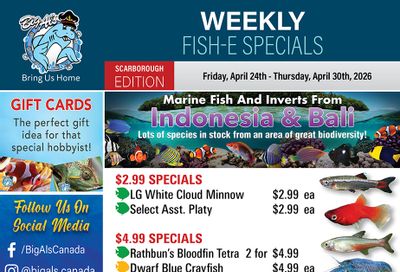 Big Al's (Scarborough) Weekly Specials April 24 to 30