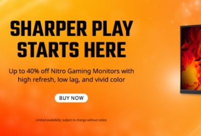 Acer Canada: Save up to 40% on Nitro Gaming Monitors + up to 49% off Chromebooks + More