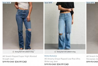 American Eagle & Aerie Canada: 25-50% off Everything + Clearance up to 70% off
