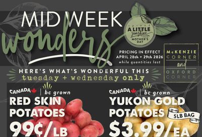 The Root Cellar Mid-Week Flyer April 28 and 29