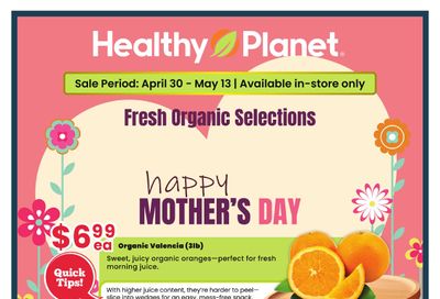 Healthy Planet Flyer April 30 to May 13