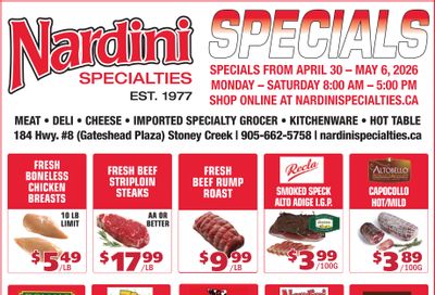 Nardini Specialties Flyer April 30 to May 6
