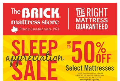 The Brick Mattress Store Flyer April 30 to May 14