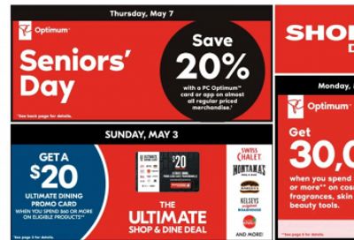 Shoppers Drug Mart Canada: 20x The PC Optimum Points May 1st & 2nd + 2 Day Sale + $20 Ultimate Dining Promo Card May 3rd