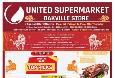United Supermarket (Oakville) Flyer May 1 to 7