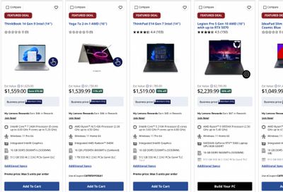 Lenovo Canada New Flyers Deals: Buy More, Save More up to $100 Off With Promo Code + Featured Deals