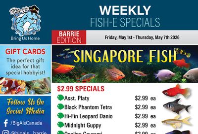 Big Al's (Barrie) Weekly Specials May 1 to 7