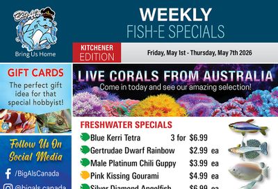 Big Al's (Kitchener) Weekly Specials May 1 to 7