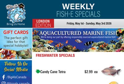 Big Al's (London) Weekend Specials May 1 to 3