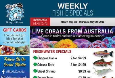 Big Al's (Newmarket) Weekly Specials May 1 to 7