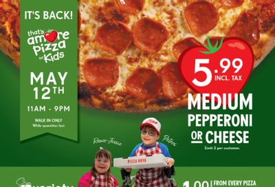 Pizza Nova Canada Medium Pepperoni or Cheese Pizza For Only $5.99 Tuesday May 12, 2026