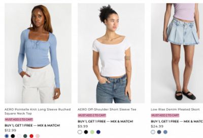 Bluenotes and Aeropostale Canada: Buy One Get One Free Almost Everything