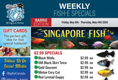 Big Al's (Barrie) Weekly Specials May 8 to 14