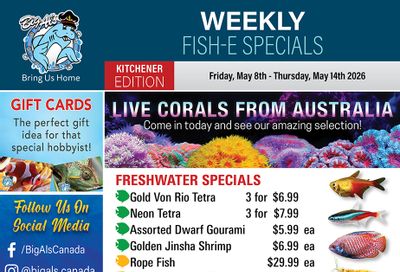 Big Al's (Kitchener) Weekly Specials May 8 to 14
