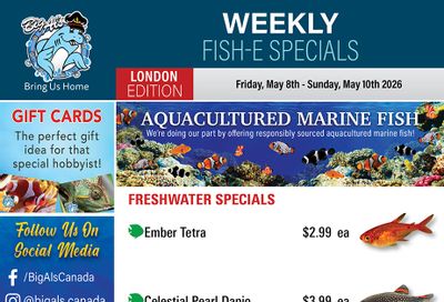 Big Al's (London) Weekend Specials May 8 to 10