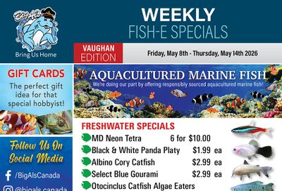 Big Al's (Vaughan) Weekly Specials May 8 to 14