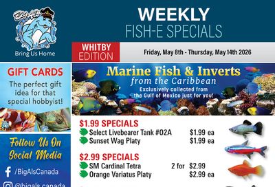 Big Al's (Whitby) Weekly Specials May 8 to 14