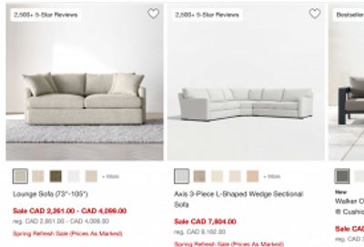Crate & Barrel Canada: Spring Refresh Event up to 30% off + Sale up to 60% off