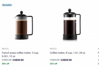 Bodum Canada: Save up to 50% on Select Items