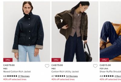Marks and Spencer Canada: up to 40% off Selected Lines
