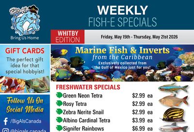 Big Al's (Whitby) Weekly Specials May 15 to 21