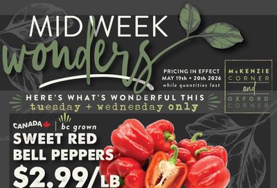 The Root Cellar Mid-Week Flyer May 19 and 20