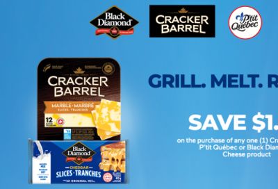 WebSaver Canada Coupons: Save $1.50 on Any Cracker Barrel, P’tit Quebec, or Black Diamond Cheese Product