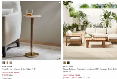 West Elm Canada: Warehouse Sale up to 60% off + Extra 20% off Select Styles