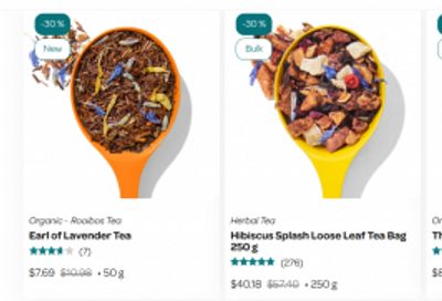 DAVIDs Tea Canada Flash Sale: 30% off Loose Tea Today Only + More