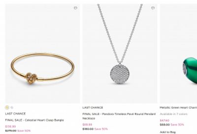 Pandora Canada: Sale up to 50% off + Free Gift with Moana Purchase