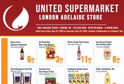United Supermarket (London) Flyer May 22 to 28