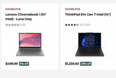 Lenovo Canada: Doorbuster Deals + up to $100 Extra Off Orders of $500 or More