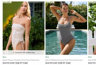 American Eagle & Aerie Canada: 40% off Swim + up to an Extra 35% off with Promo Code + More