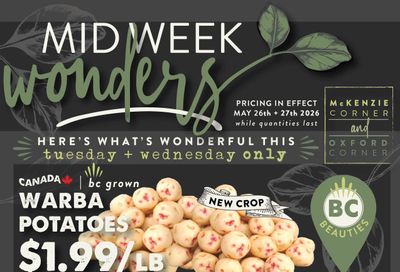 The Root Cellar Mid-Week Flyer May 26 and 27