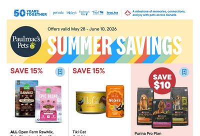 Paulmac's Pets Flyer May 28 to June 10