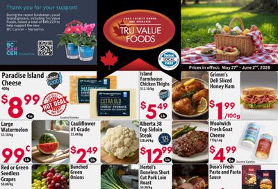Tru Value Foods Flyer May 27 to June 2