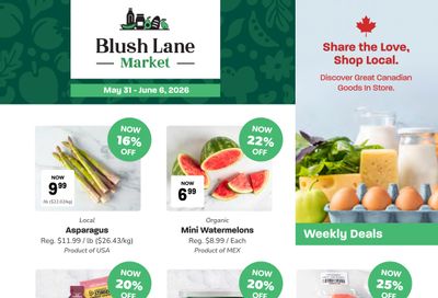 Blush Lane Organic Market Flyer May 31 to June 6