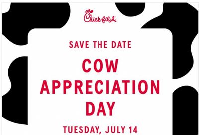 Chick-fil-A Restaurants Canada Cow Appreciation Day: Free Entree When You Dress Like a Cow July 14th