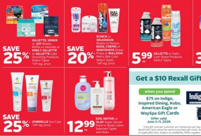 Rexall Canada: Get a $10 Gift Card When You Spend $75 on Indigo, Inspired Dining, Kobo, American Eagle, or WaySpa Gift Cards