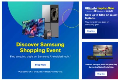 Best Buy Canada: Samsung Shopping Event + Save up to $350 on Laptops + Top Deals