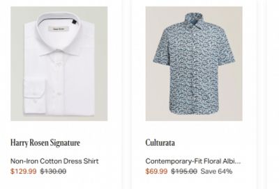 Harry Rosen Canada: up to 40% off Select Styles + Clearance up to 60% off + Extra $25 off for Every $150 Spent
