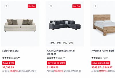 Ashley HomeStore Canada: Hot Buys up to $1600 Off