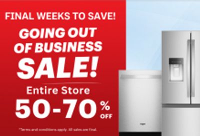 Coast Appliances Canada Going Out of Business Sale: Save 50-70% off the Entire Store