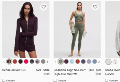 Lululemon Canada: We Made Too Much Sale up to 60% off