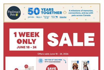 Paulmac's Pets Flyer June 18 to 24