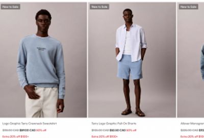 Calvin Klein Canada: 40% off Select Men’s Underwear + Extra 20% off When You Spend $100 + Sale up to 70% off