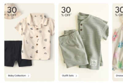 Carter’s OshKosh B’gosh Canada: Flash Sale up to 30% off + Clearance Styles up to 70% off