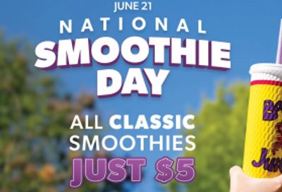 Booster Juice Canada National Smoothie Day: $5 Classic Smoothies June 21st