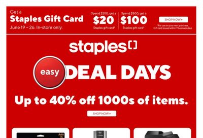 Staples Flyer June 19 to 25
